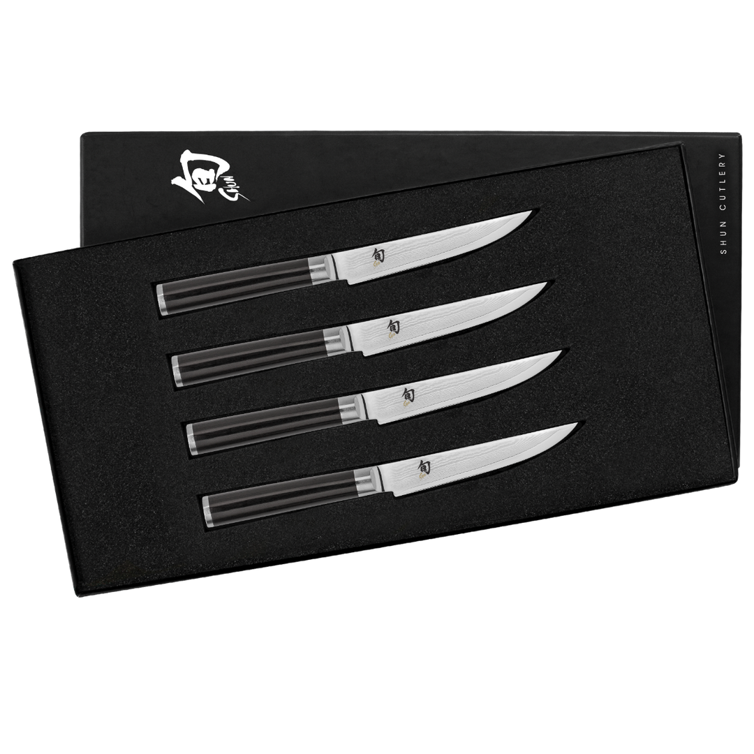Shun DMS400 Classic 4 Piece Steak Knife Set, Pakkawood Handle - Thumbnail 4