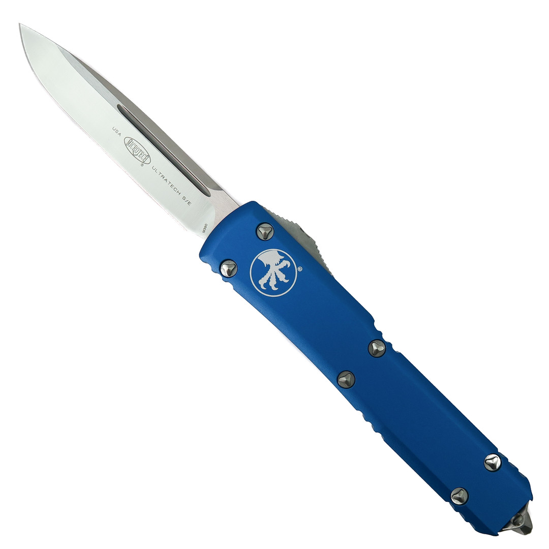 Microtech Blue Ultratech OTF Auto Knife, Satin Standard Blade