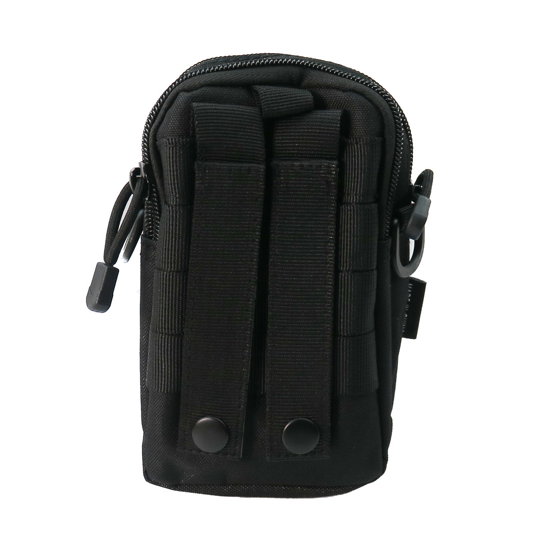 SurvivalGrid Tactical MOLLE Utility Pouch, Black, Rear View