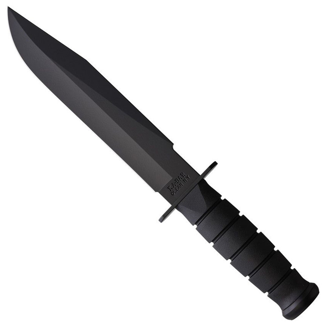 Ka-Bar Fighter Clip Point Blade Knife, 8" Black Blade