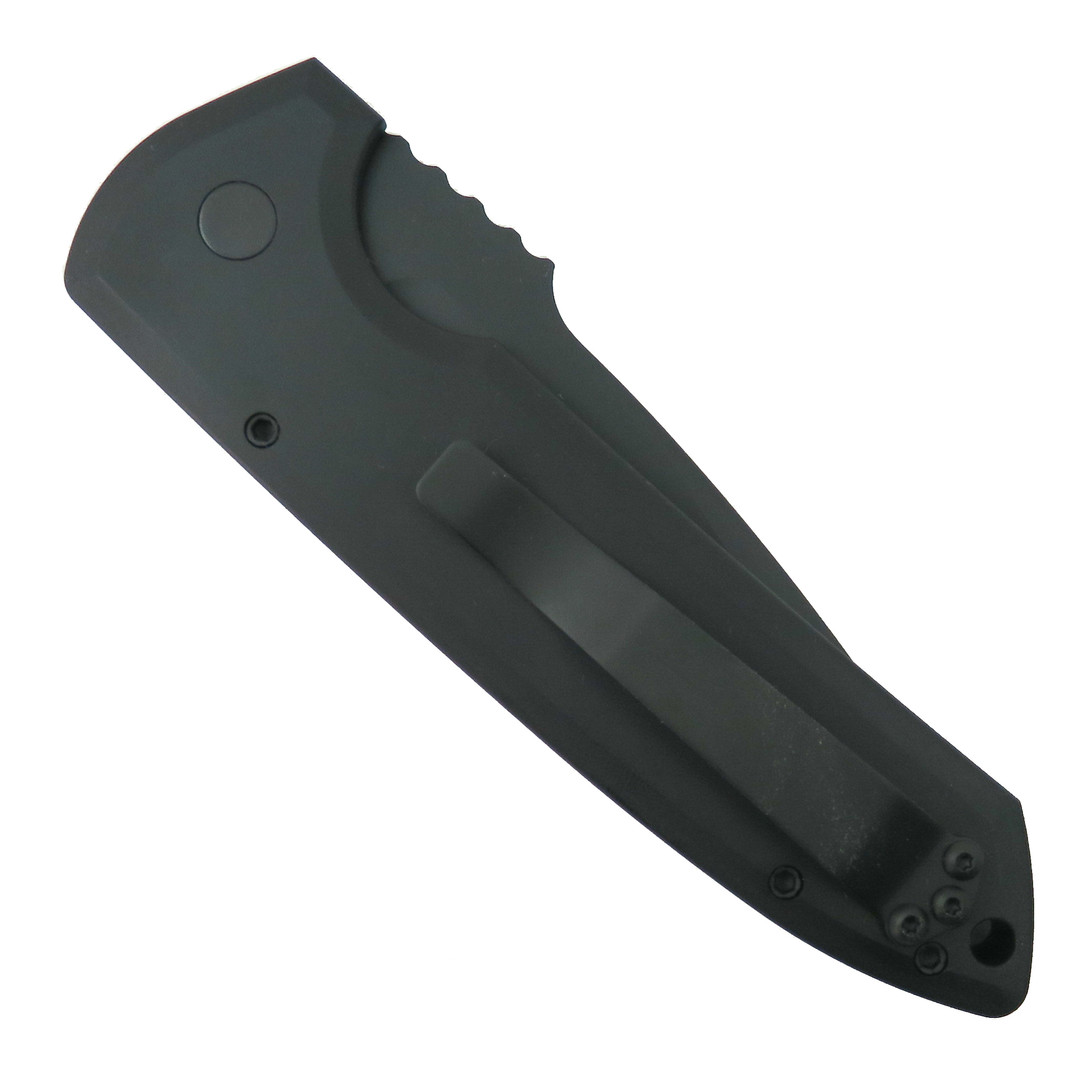 Pro-Tech Textured Rockeye Operator Auto Knife, Black CPM-S35VN Blade, Clip View