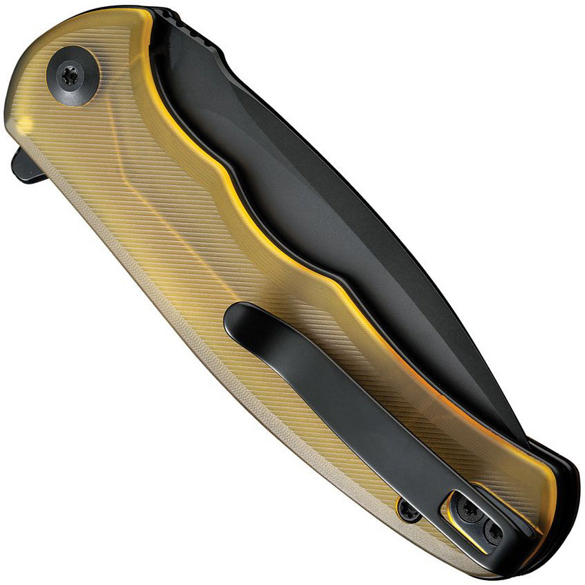 CIVIVI Mini Praxis Ultem Linerlock Knife, Black Drop Point Blade, Clip View
