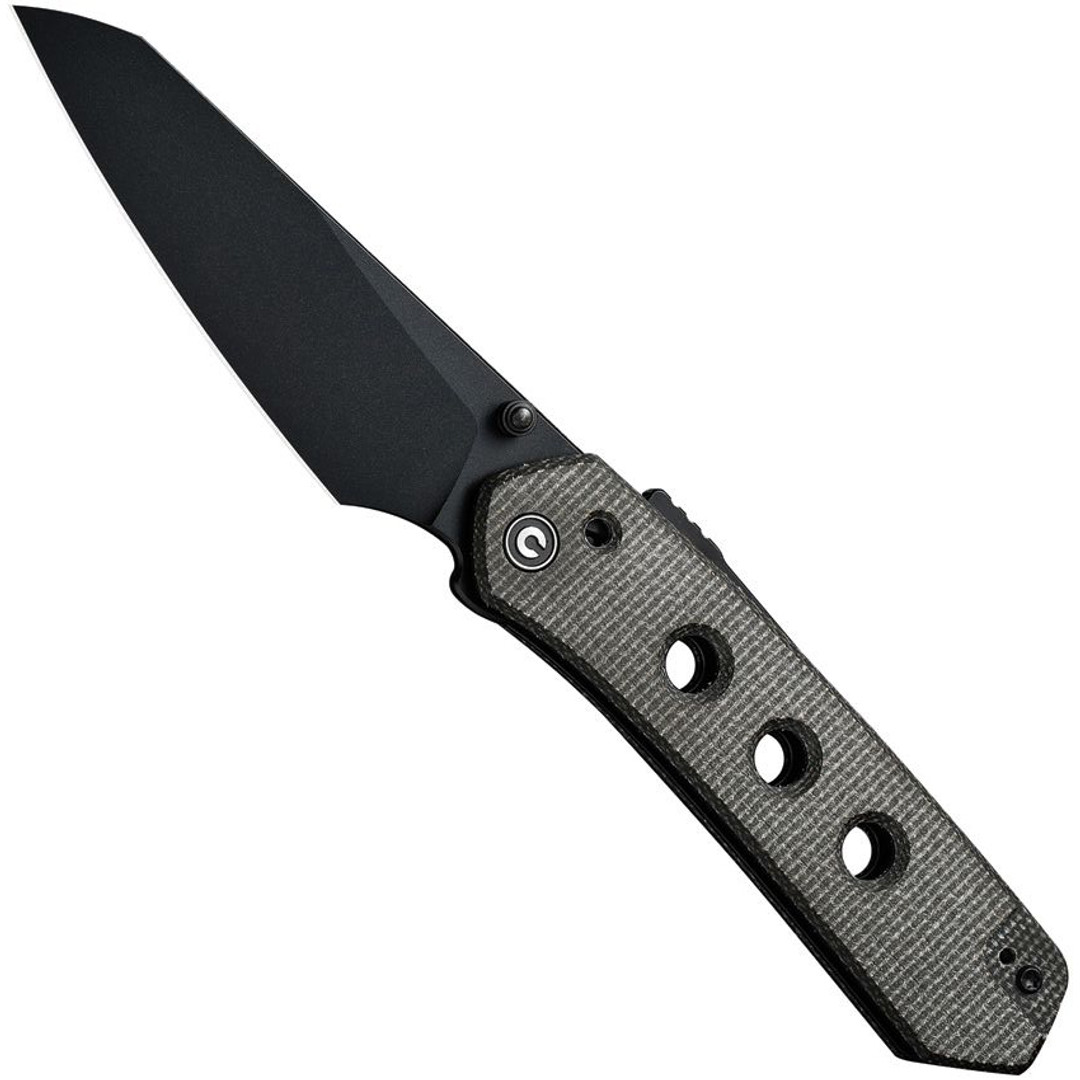 CIVIVI Vision FG Dark Green Canvas Micarta Superlock Folding Knife, Black Reverse Tanto Blade