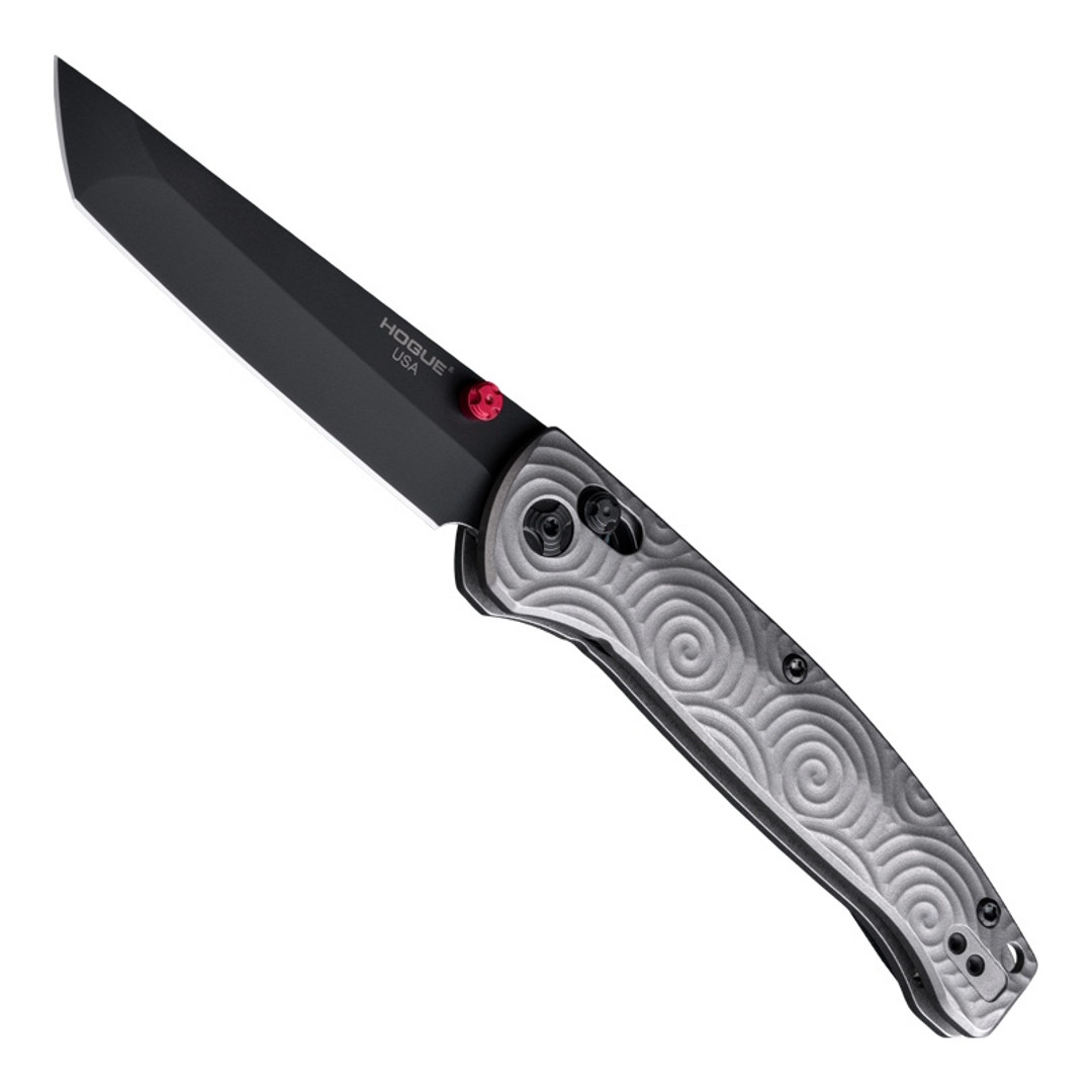 Hogue Knives Limited Edition Mysto Titanium Folding Knife, Black MagnaCut Tanto Blade