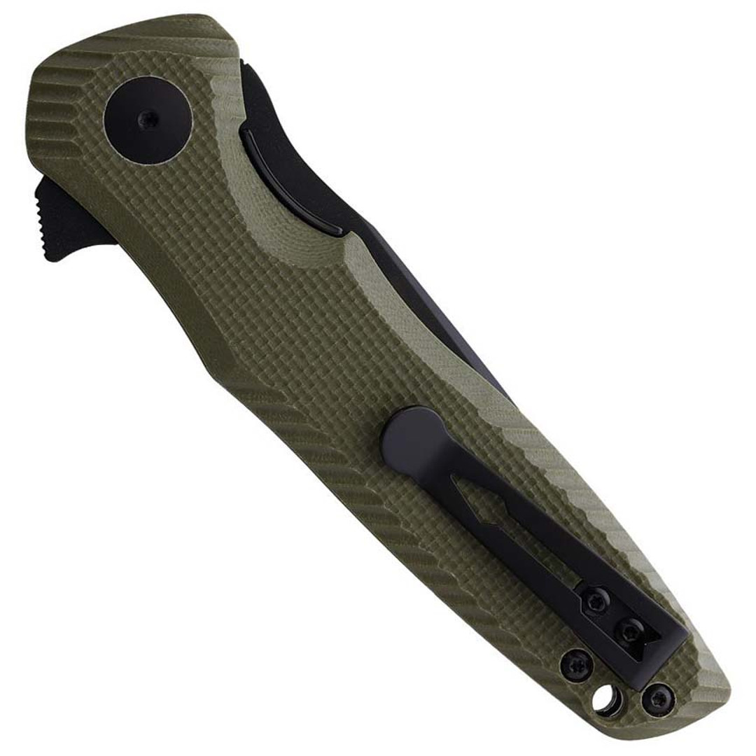 Spartan Blades Field Grade POROS Textured OD Green G10 Liner Lock ...