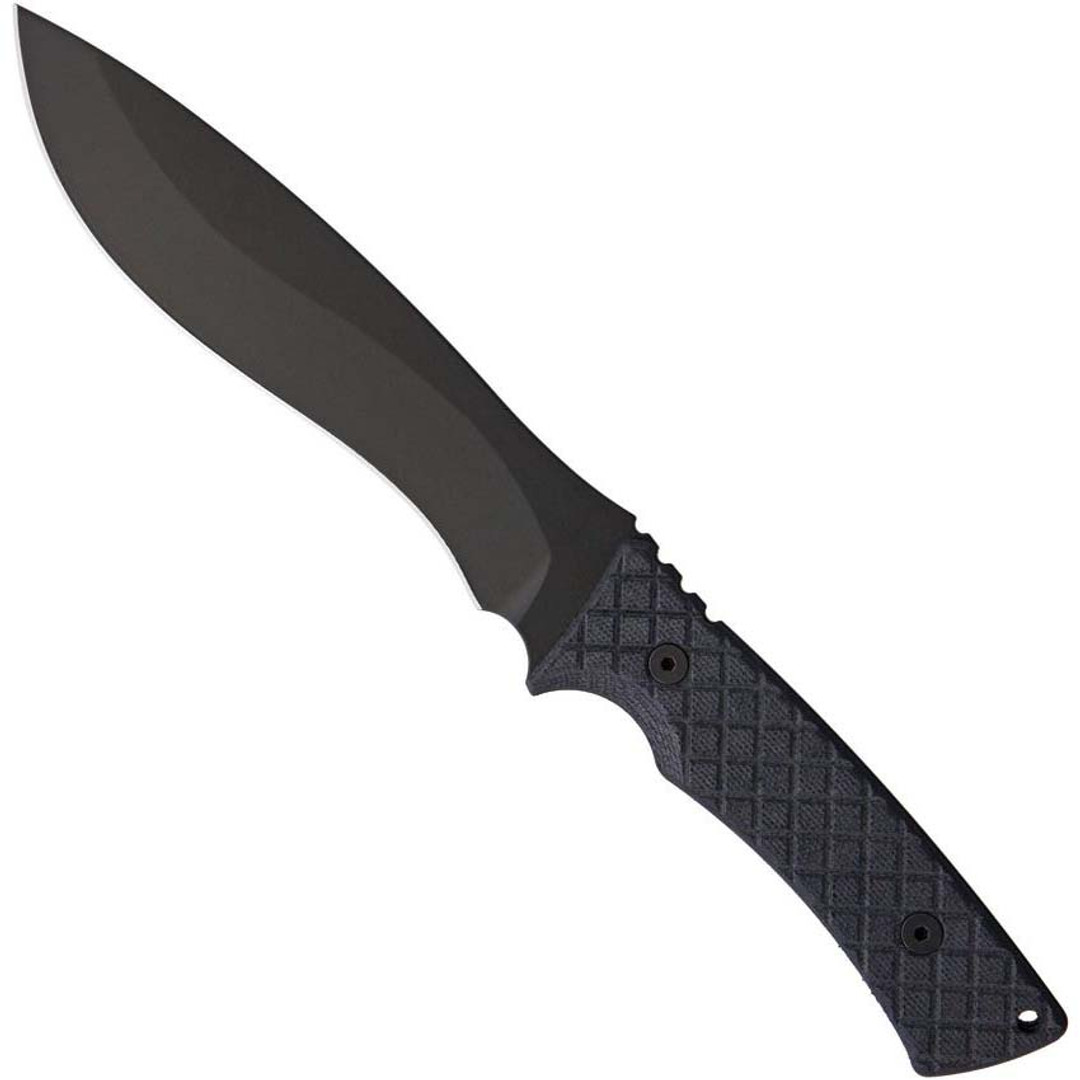 Spartan Blades Machai Professional Grade Black Micarta Fixed Blade Knife, Black Powder Coated Blade