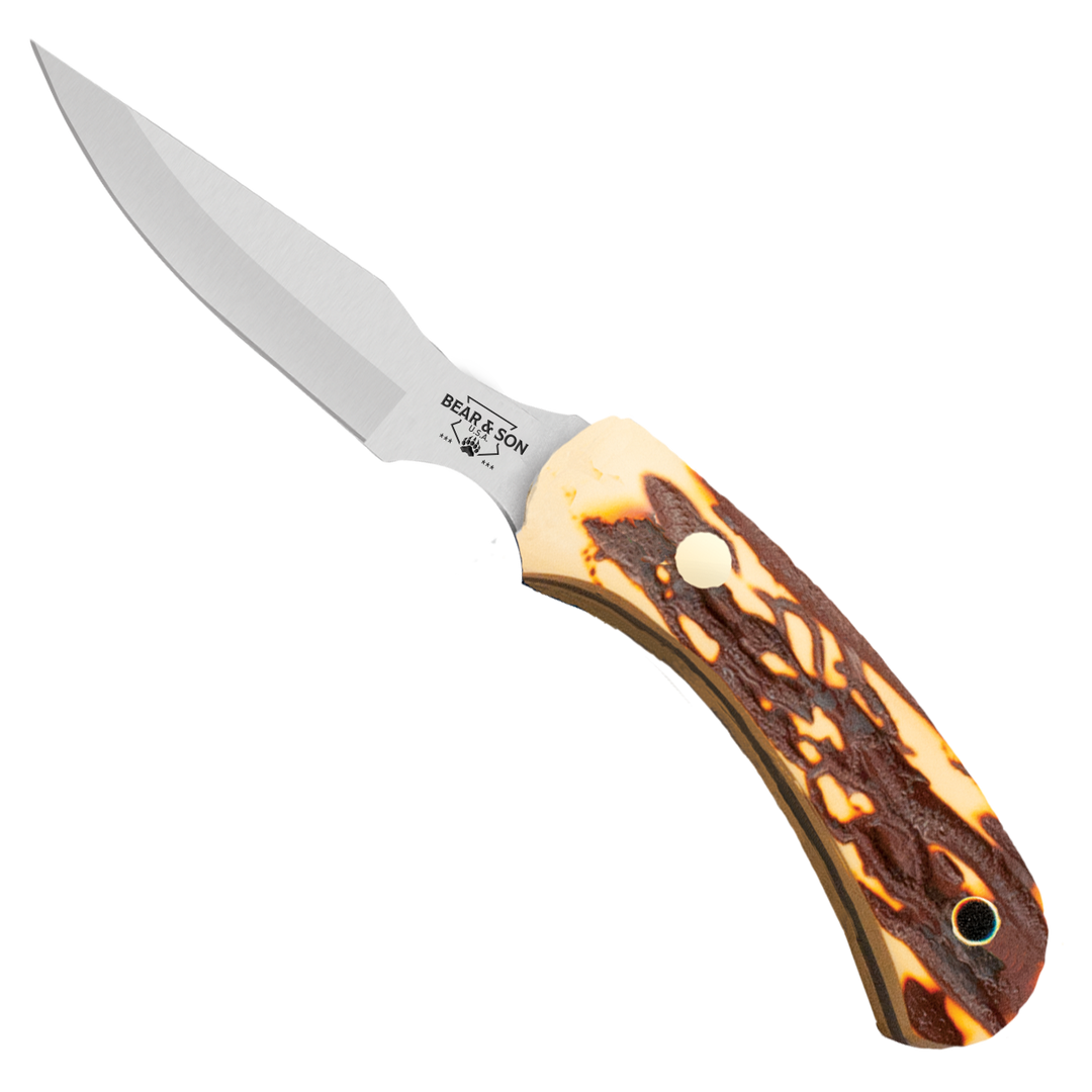 Bear & Son Stag Delrin Ergonomic Caper Fixed Blade Knife