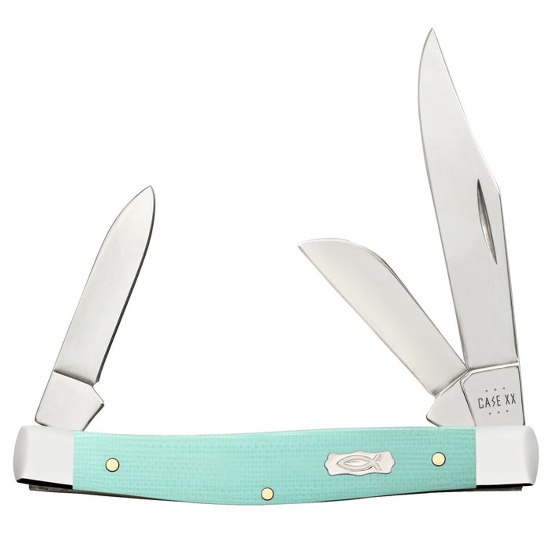 Case Smooth Seafoam Green G10 Medium Stockman Knife