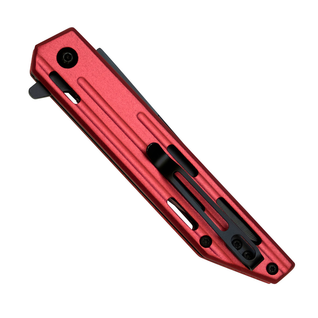 MTech Red Aluminum Spring Assisted Knife, Clip View