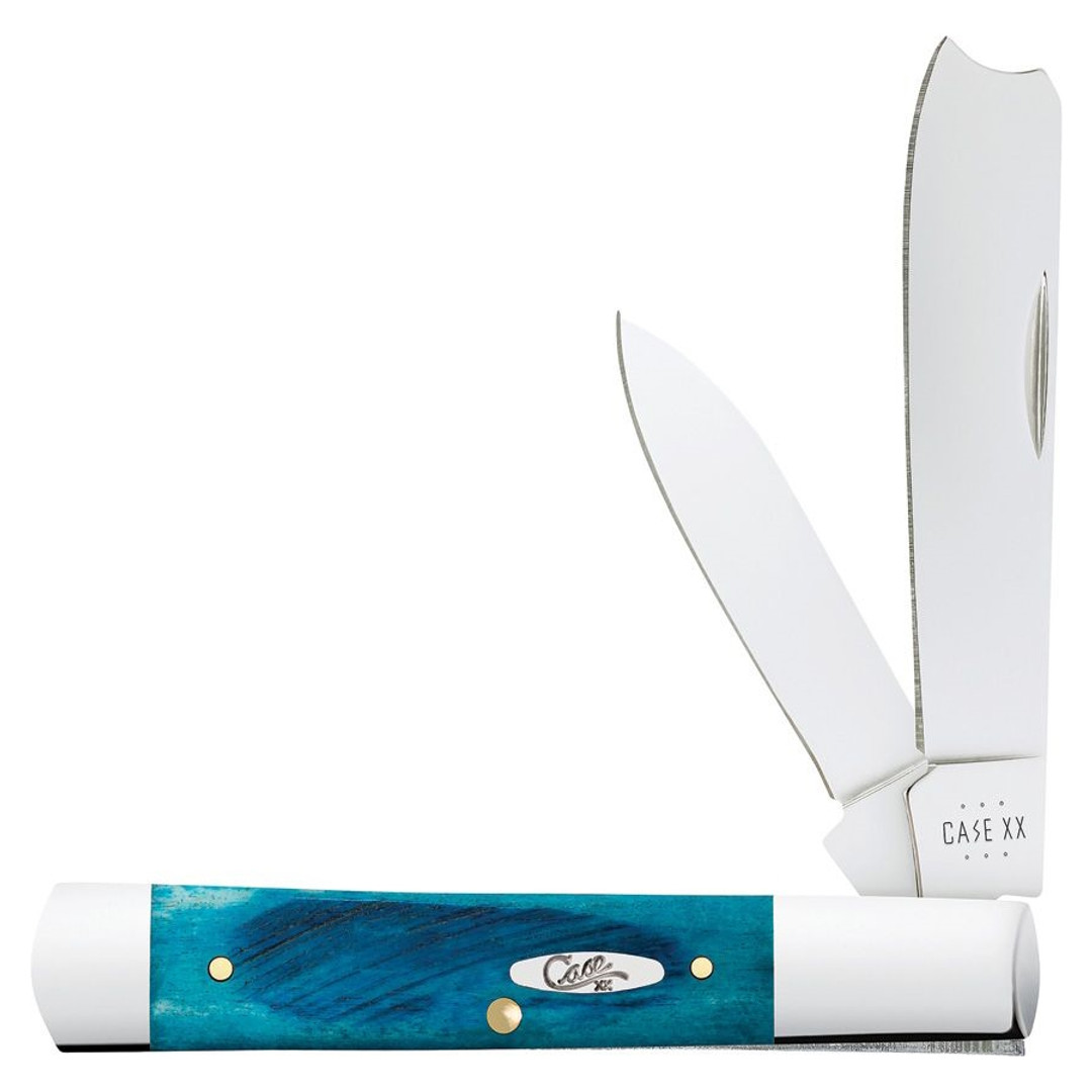 Case Sawcut Jigged Caribbean Blue Bone  Razor Knife