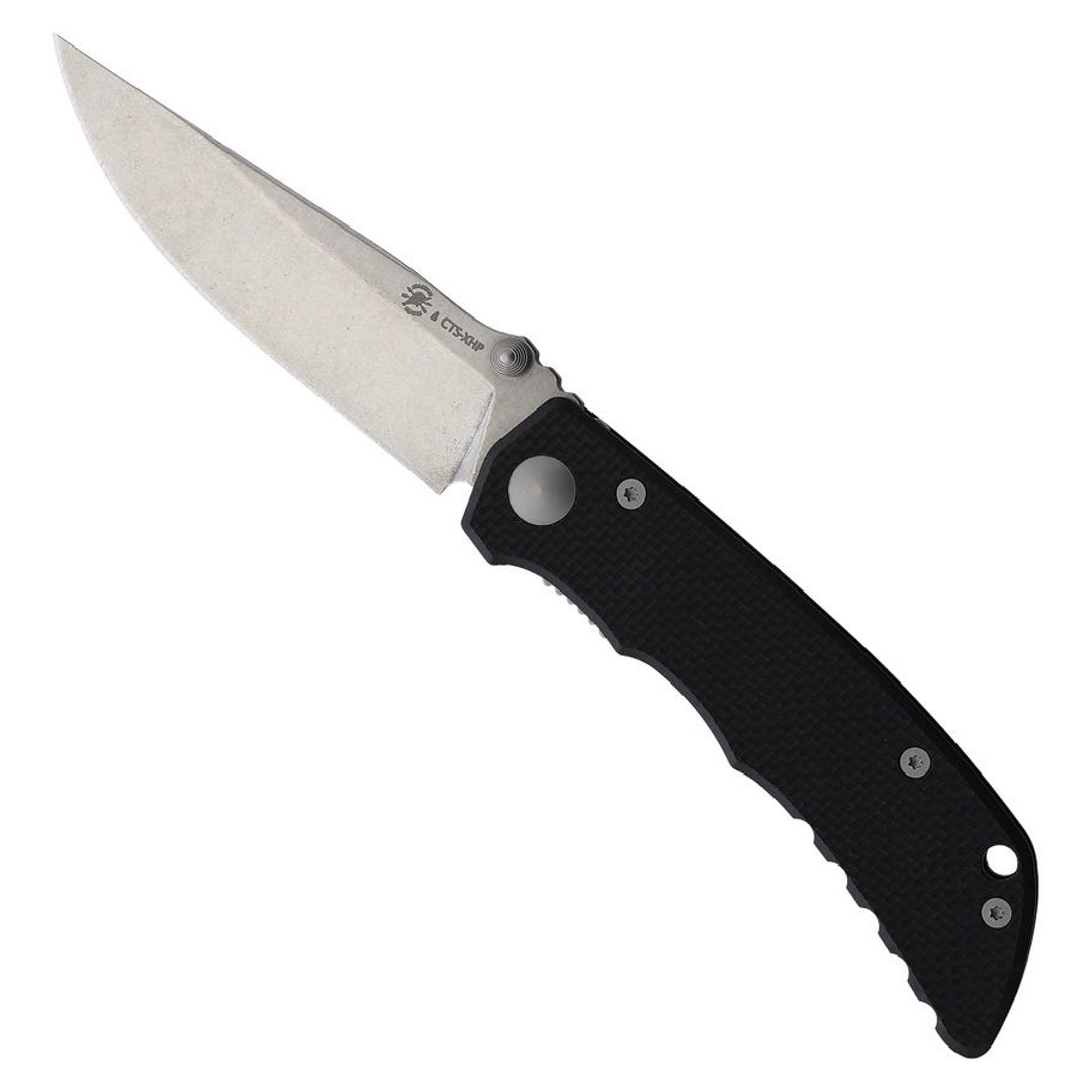 Spartan Blades Black G10 Talos Liner Lock Knife, Stonewash XHP