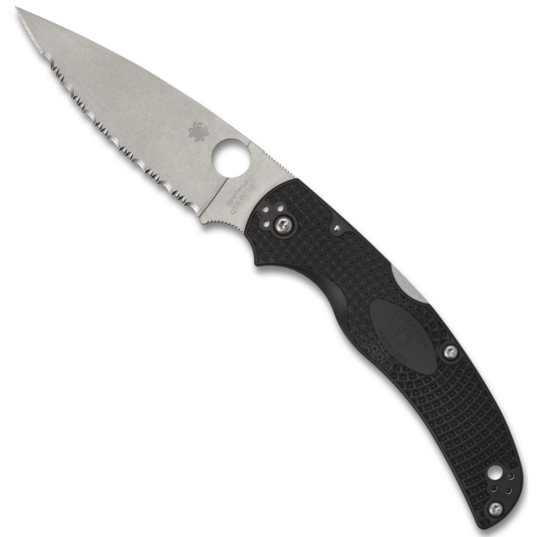 Spyderco Native Chief Lightweight Black FRN Folder Knife, SpyderEdge