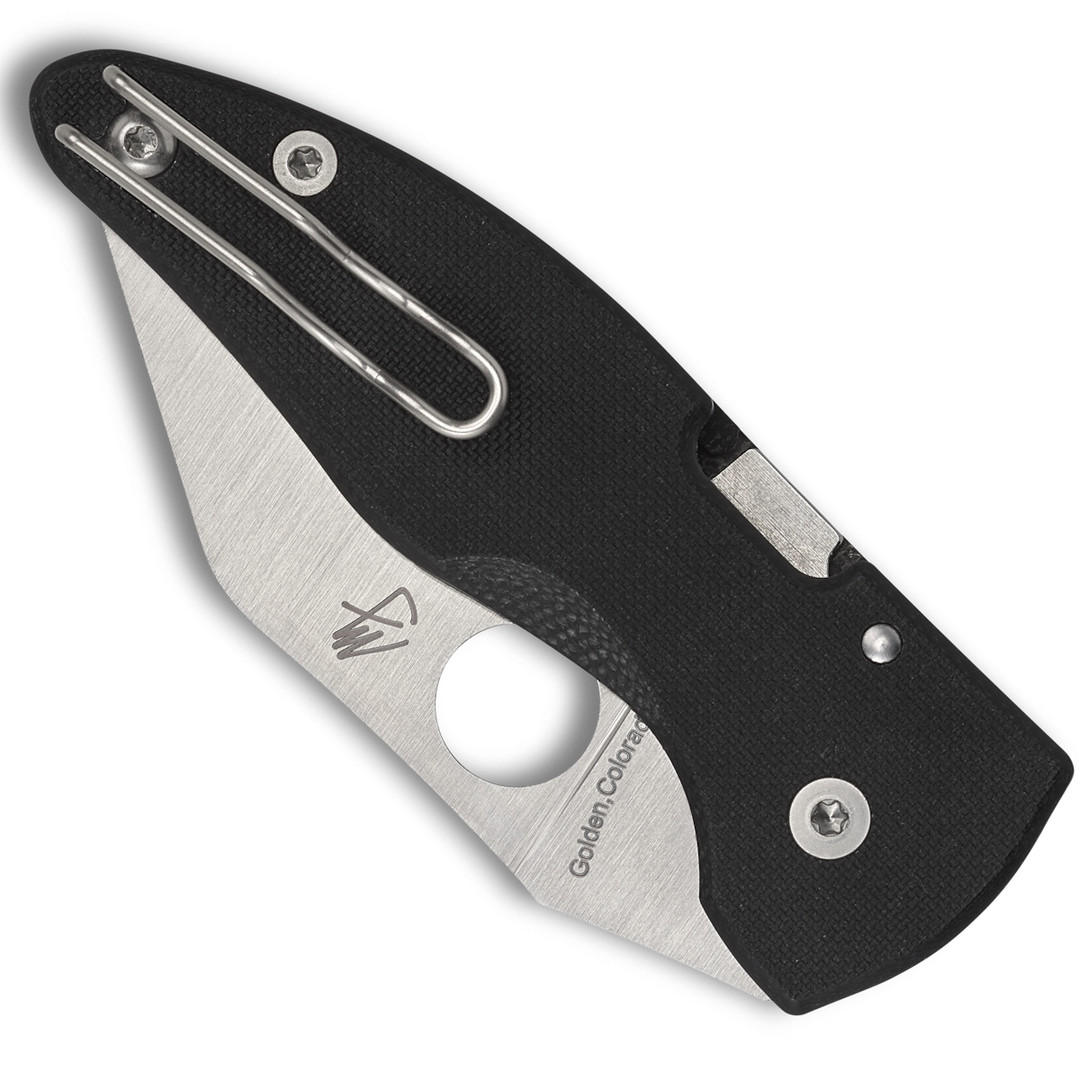 Spyderco Microjimbo Folder Knife, Satin Blade, Clip View