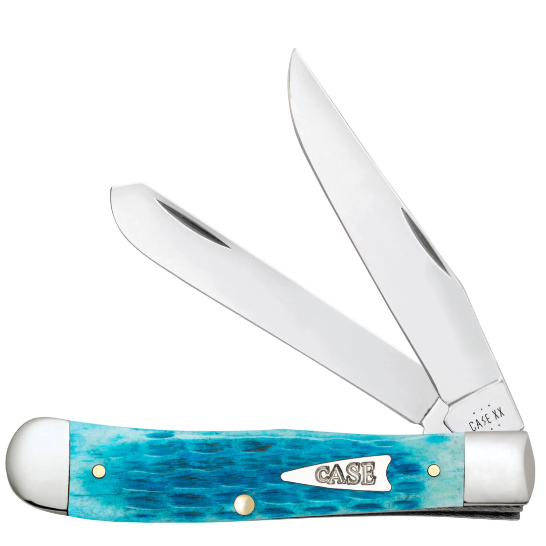 Case XX Jigged Sky Blue Bone Trapper Knife