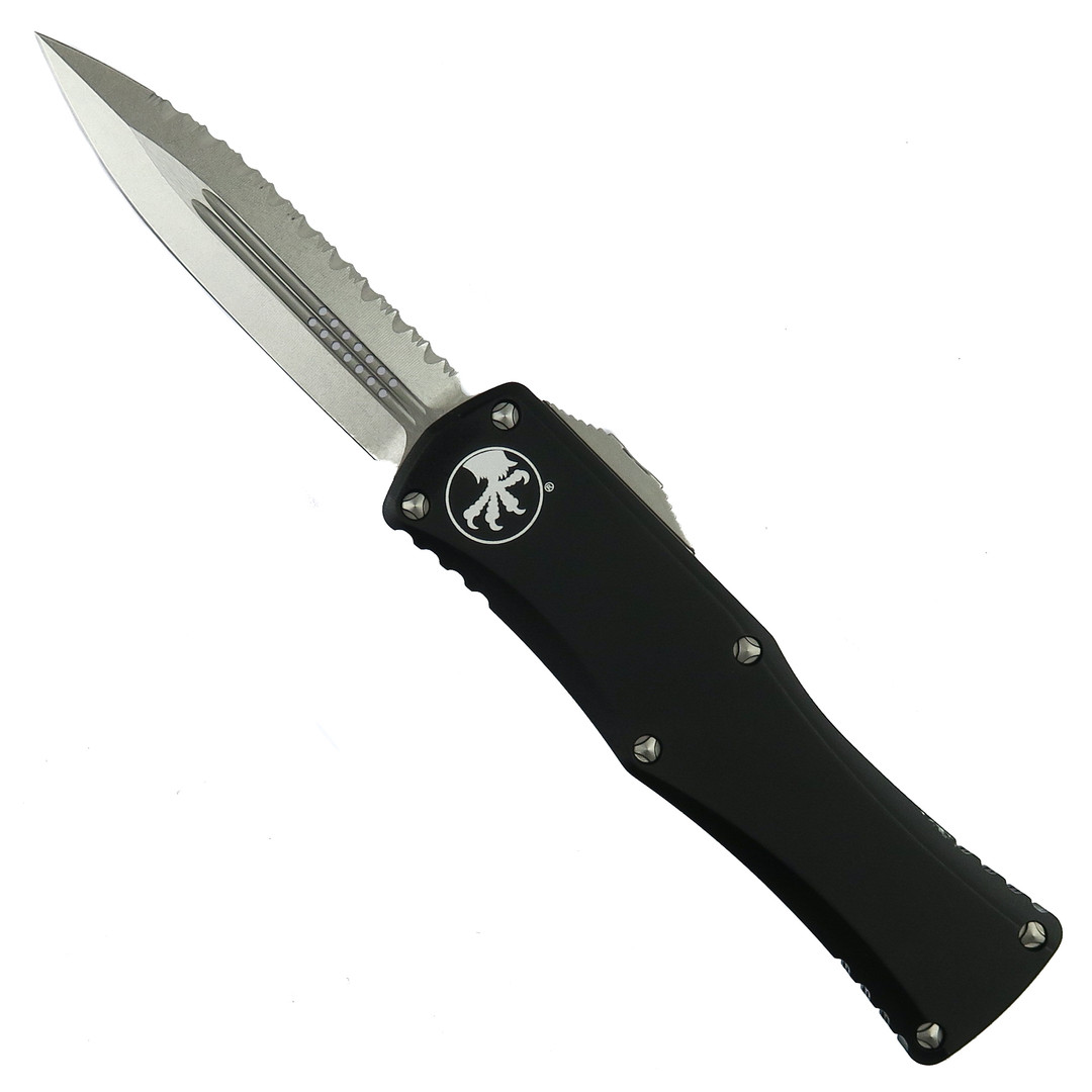 Microtech SCRATCH & DENT  Hera OTF Knife, Stonewash Fully Serrated Dagger Blade