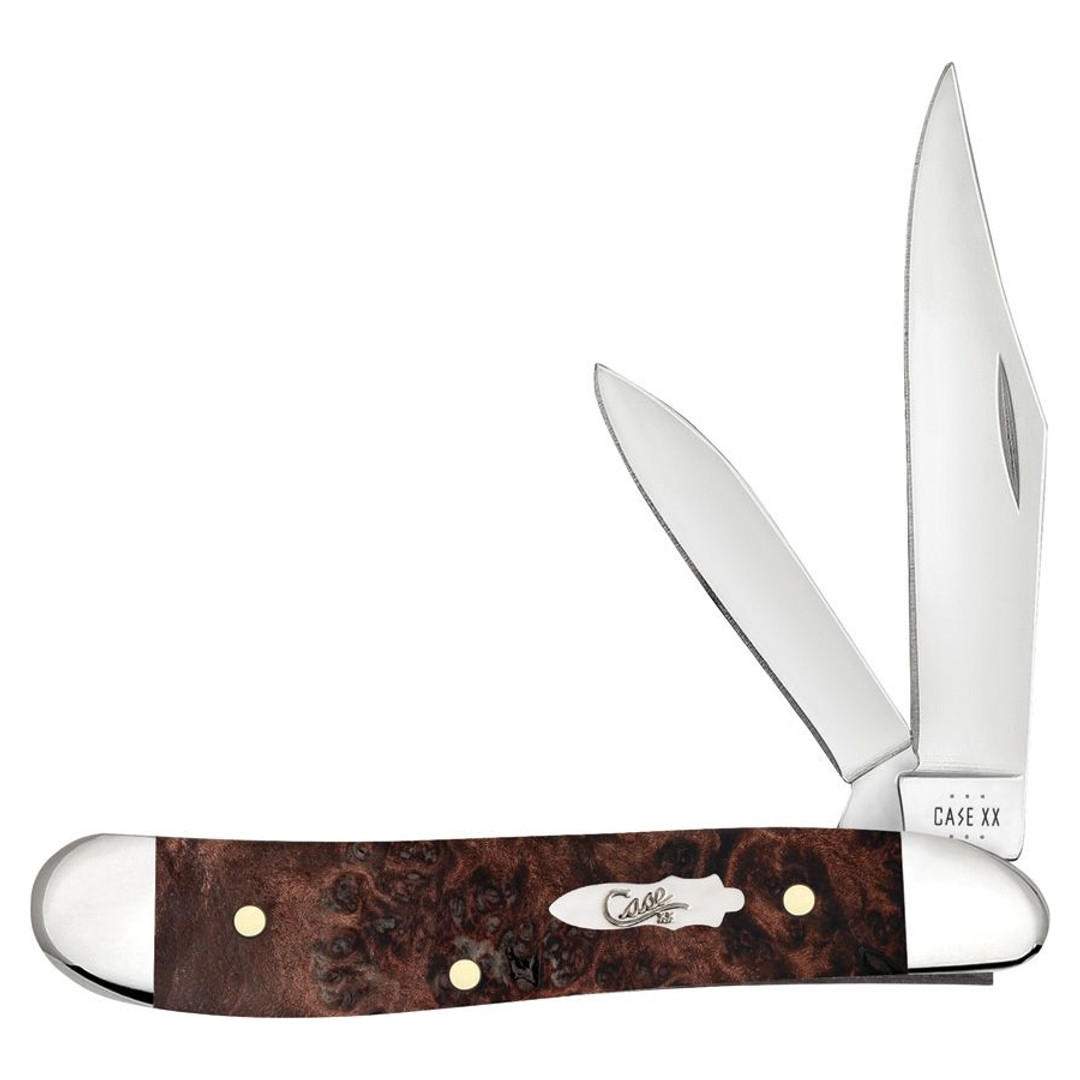 Case XX Brown Maple Burl Wood Peanut Knife