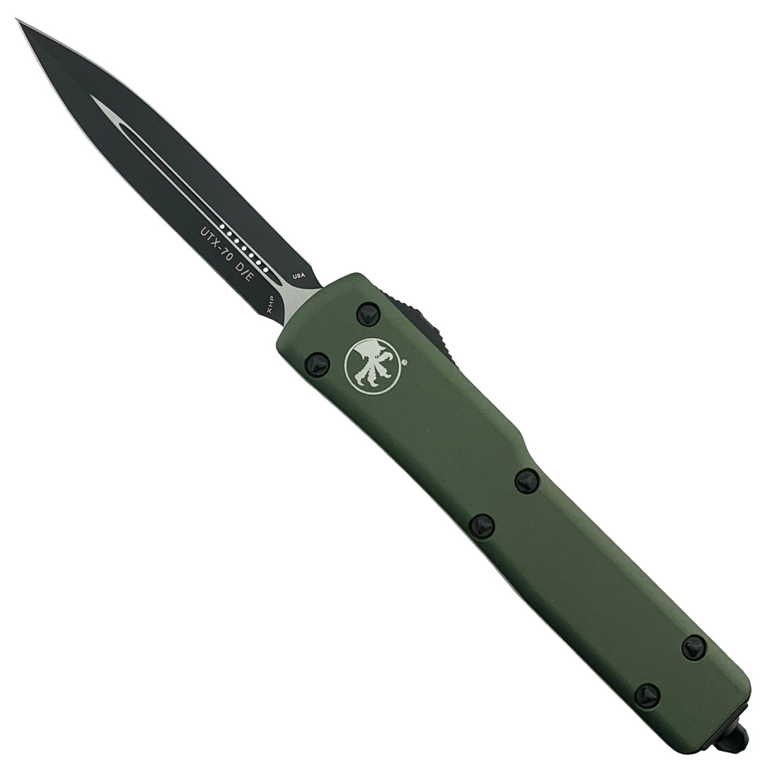Microtech SCRATCH & DENT  147-1OD OD Green UTX-70 D/E OTF Auto Knife, Black Blade
