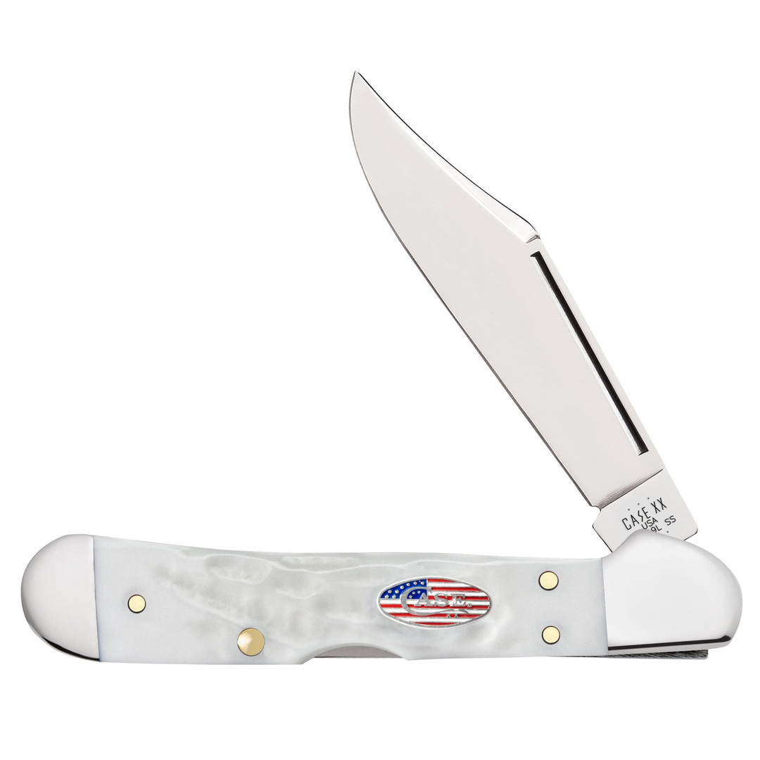 Case XX Stars and Stripes Rough Jig White Synthetic Mini Copperlock Knife