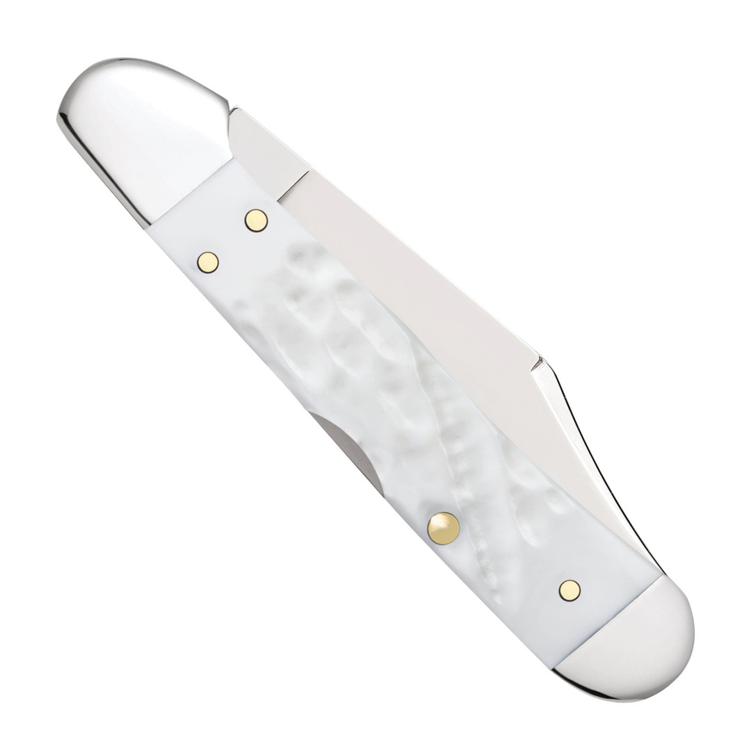 Case XX Stars and Stripes Rough Jig White Synthetic Mini Copperlock Knife, Clip View