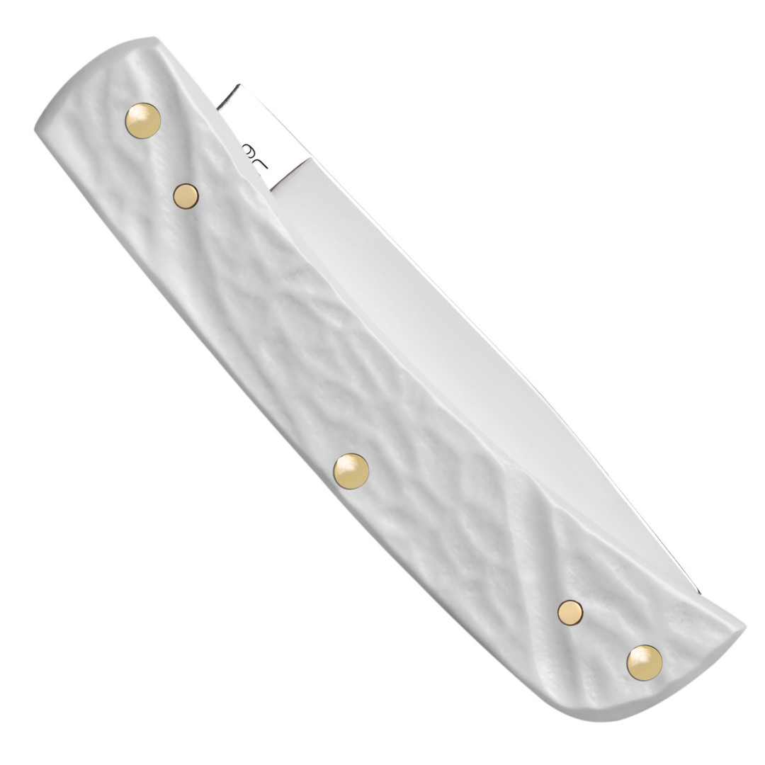 Case XX Stars and Stripes White Synthetic Sodbuster Jr Knife, Clip View