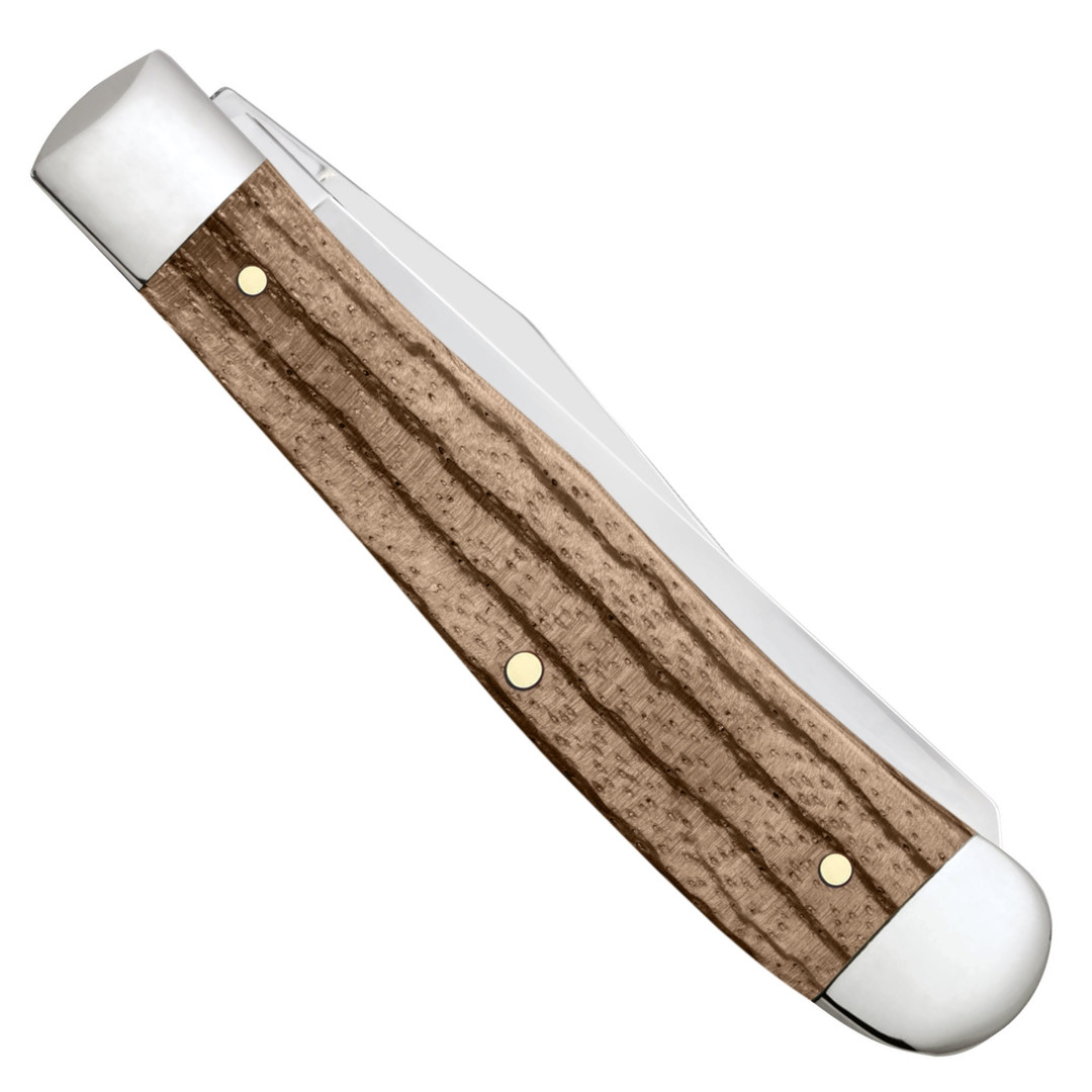 Case XX Natural Zebra Wood Trapper Knife, Clip View