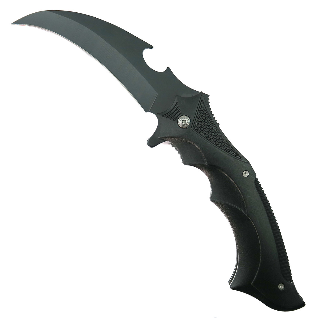 Black Skull Coated Jumbo Spring Assist Knife