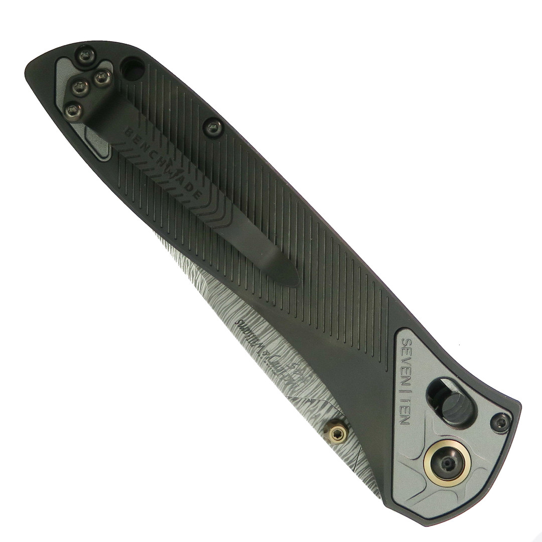 Benchmade Gold Class Seven | Ten AXIS Lock Knife, Damascus Blade, Clip View