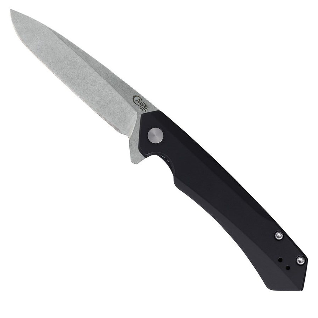 Case Black Aluminum Kinzua Flipper Knife, Spear Point Blade