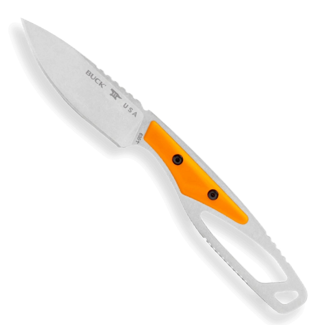 Buck PakLite 631 and 635 Field Kit Orange Glass Filled Nylon Fixed Blade Knife, Drop Point Blade
