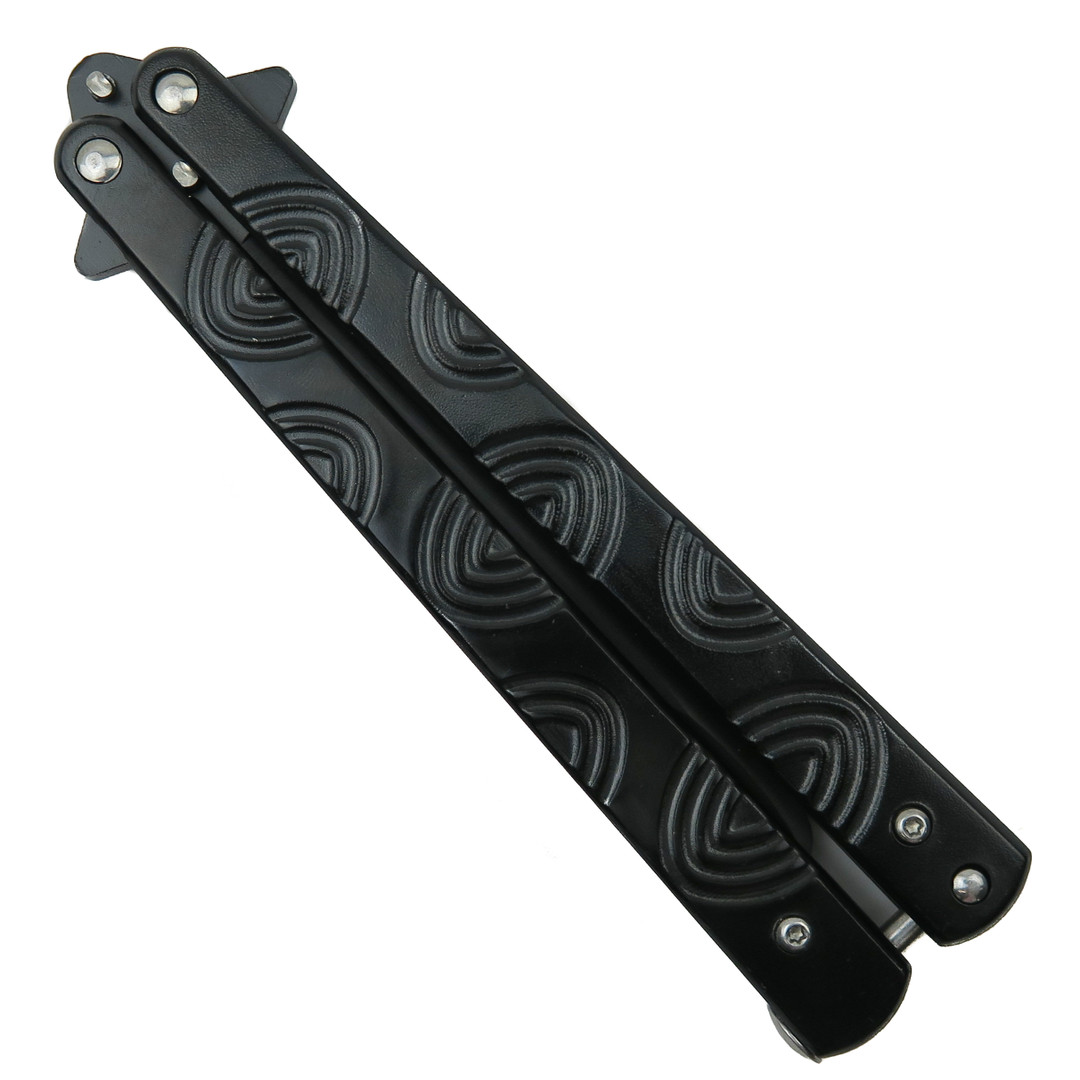 Crop Circles Black Training Butterfly Knife