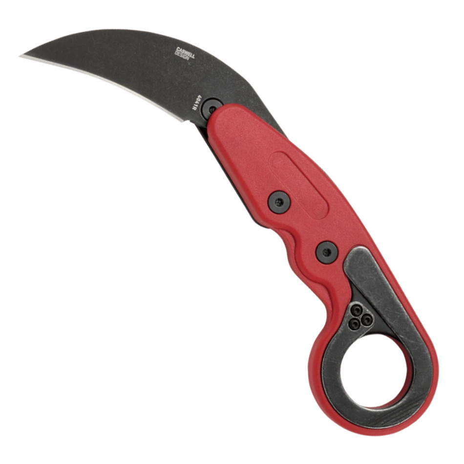 CRKT Provoke Red Grivory Kinematic Karambit Folding Knife, Black