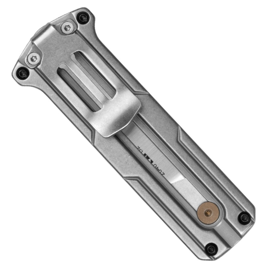 Kershaw Cybernet Stainless Steel Manual OTF Knife, Clip View