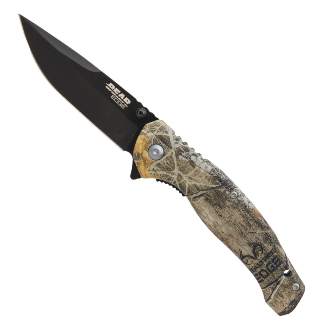 Bear Edge 827 Brisk 2.0 Edge Camo Assisted Knife, Gatco Sharpener Combo Set