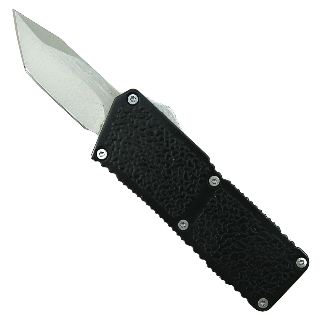 Lightning Black Fireball OTF Automatic Knife, Satin Tanto Blade