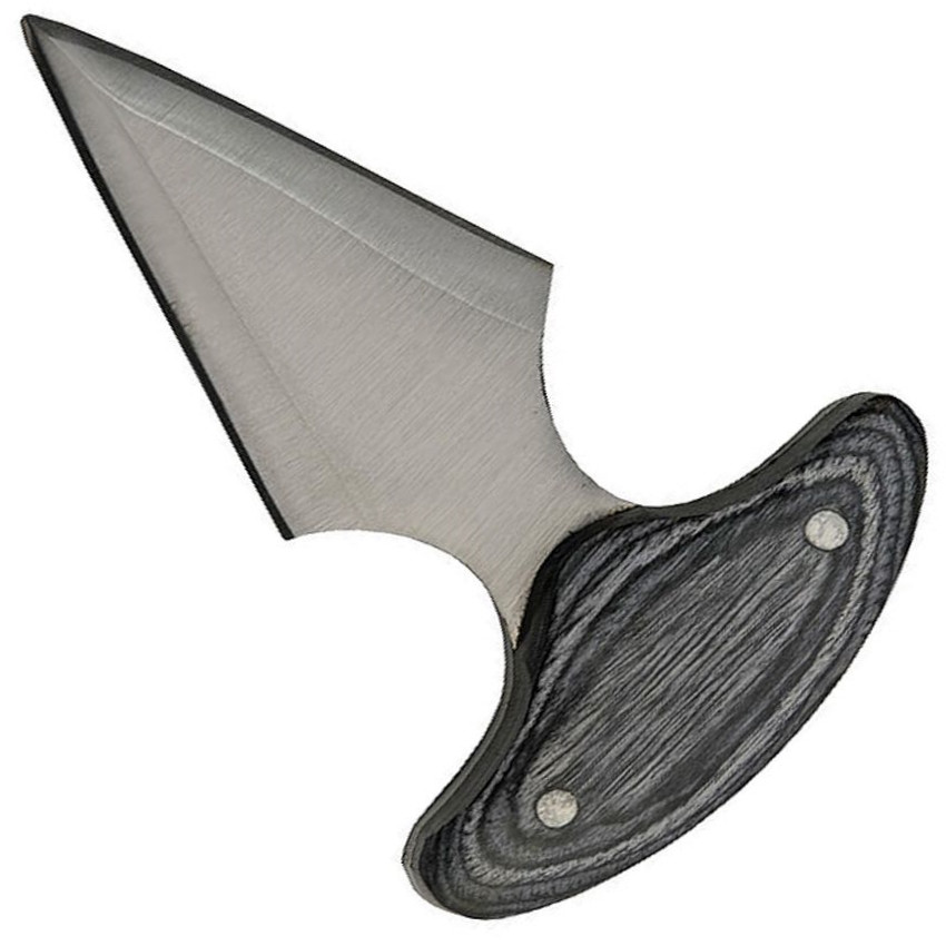 Black Pakkawood Push Dagger Fixed Blade Knife, Satin Blade 