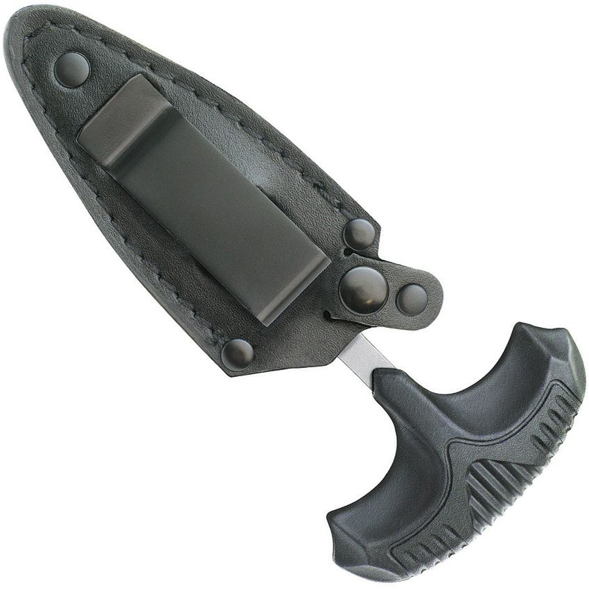 United Cutlery Honshu Black TPR Large Push Dagger Fixed Blade Knife, Satin Finish, Sheath View