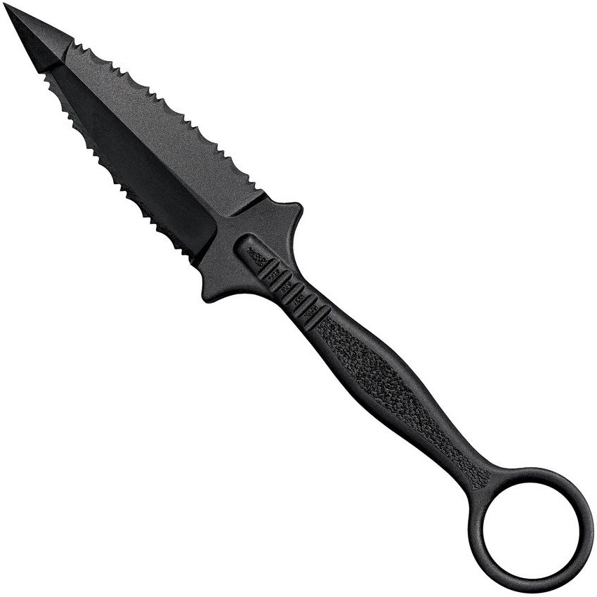 Cold Steel FGX Ring Dagger Fixed Blade Knife, Black Blade