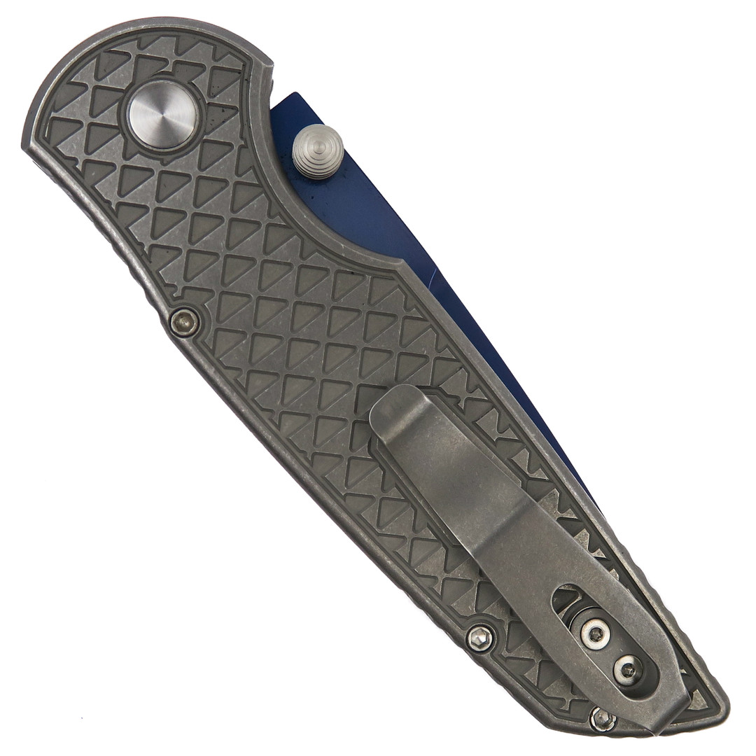 Pro-Tech Custom Integrity 003 Relic Textured Knife, Sapphire Blue Blade
