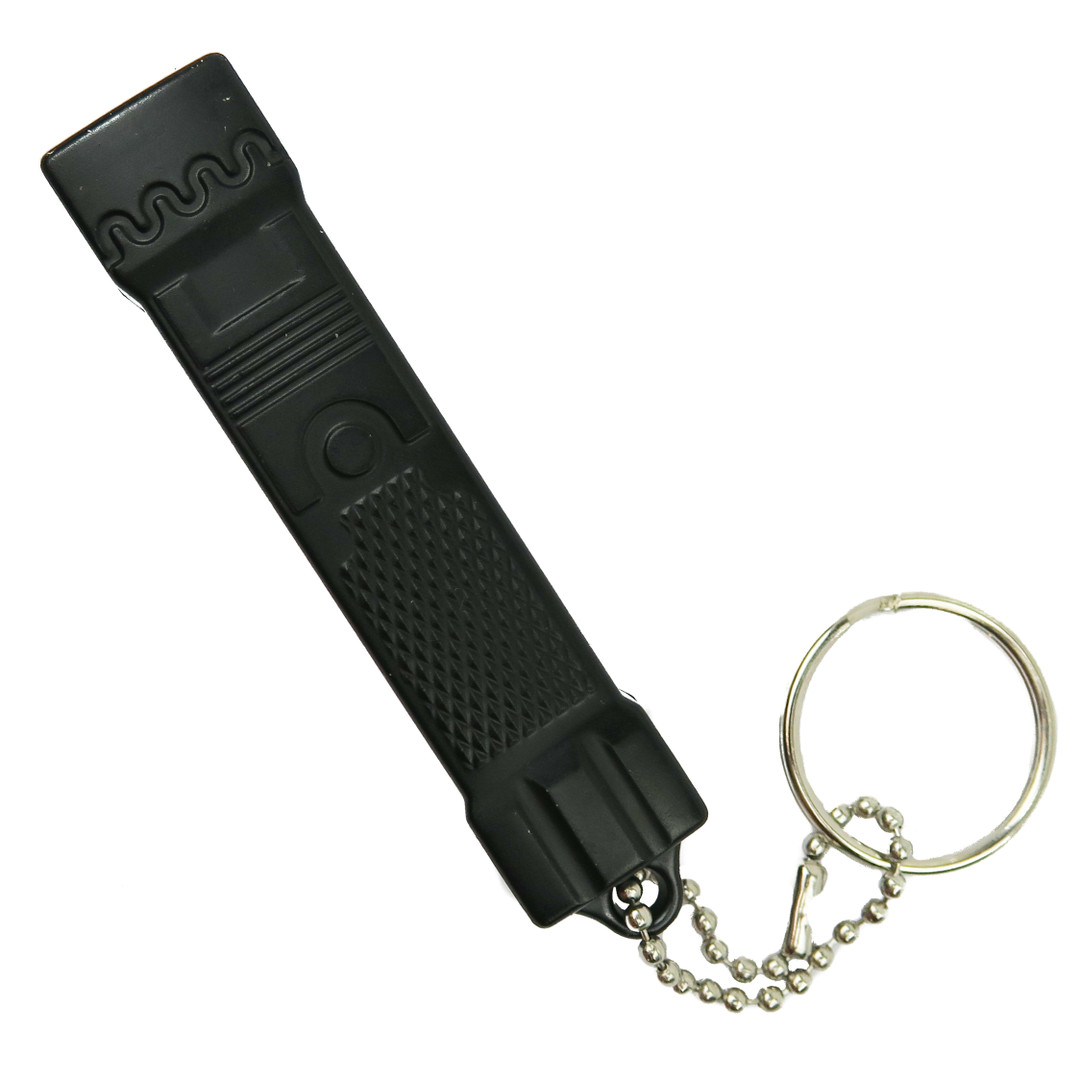 Green Bumblebee Mini Auto OTF Keychain Knife, Two Tone Blade, Clip View