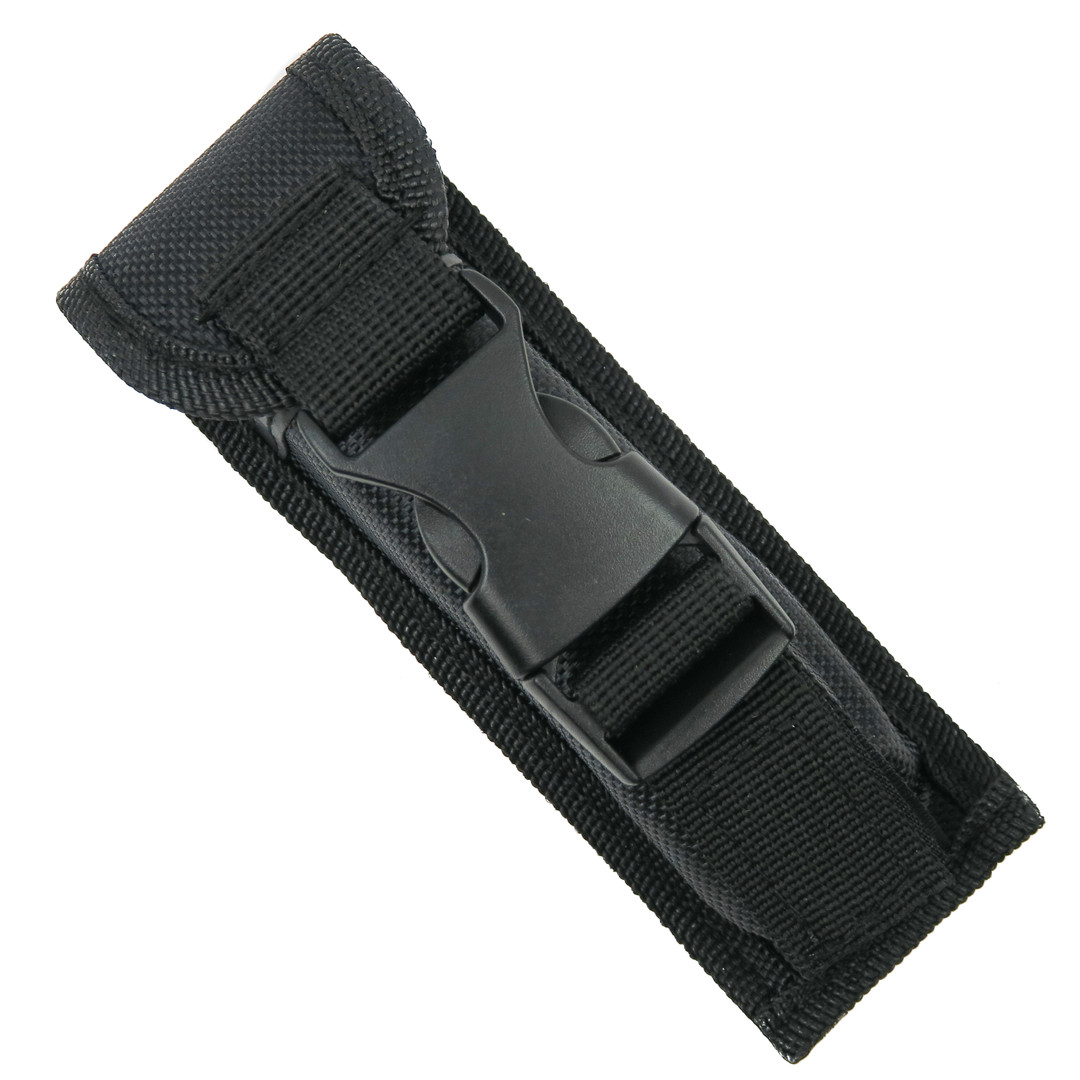 Stealth Operative Green G10 OTF Auto Knife, Black Dagger Blade, Sheath View