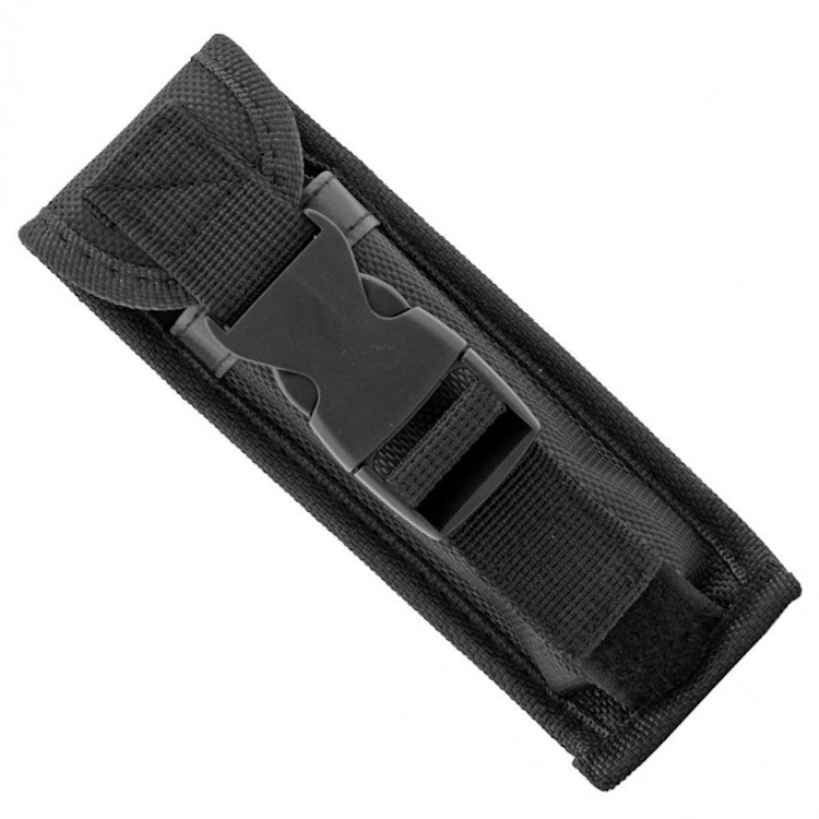 Atomic Blue OTF Auto Knife, Black Dagger Blade, Sheath View