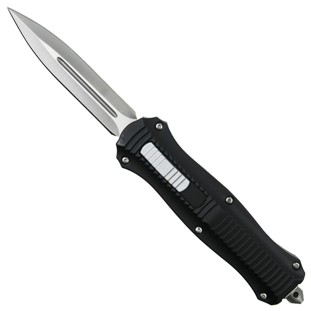 Groovy Black Front Switch OTF Automatic Knife, Dagger Blade