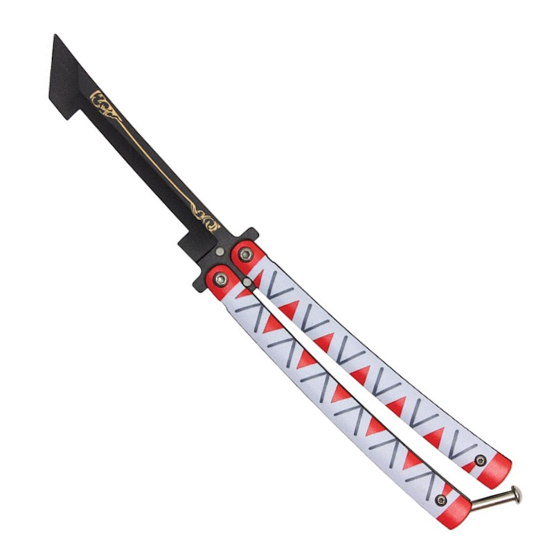 Kanae Demon Slayer Butterfly Knife, Black and Gold Training Blade