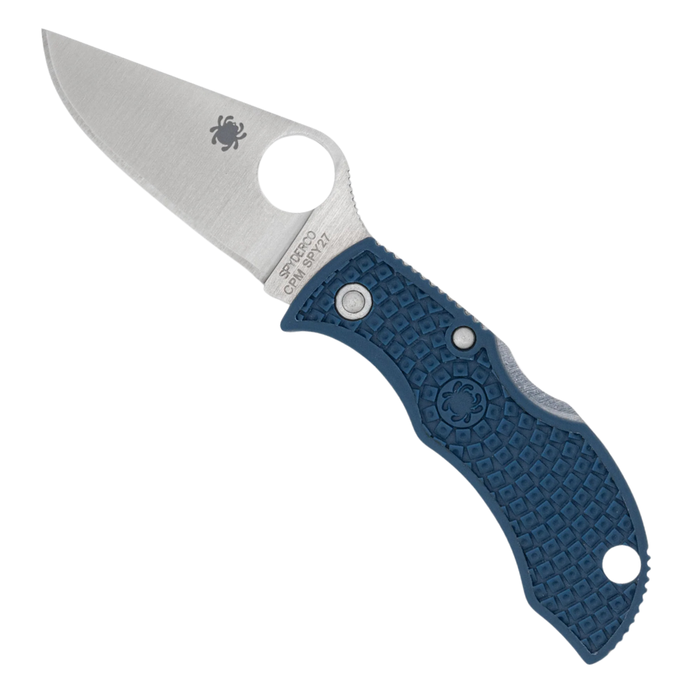 Spyderco Manbug Cobalt Blue FRN Lockback Folder Knife, SPY27 Satin Blade
