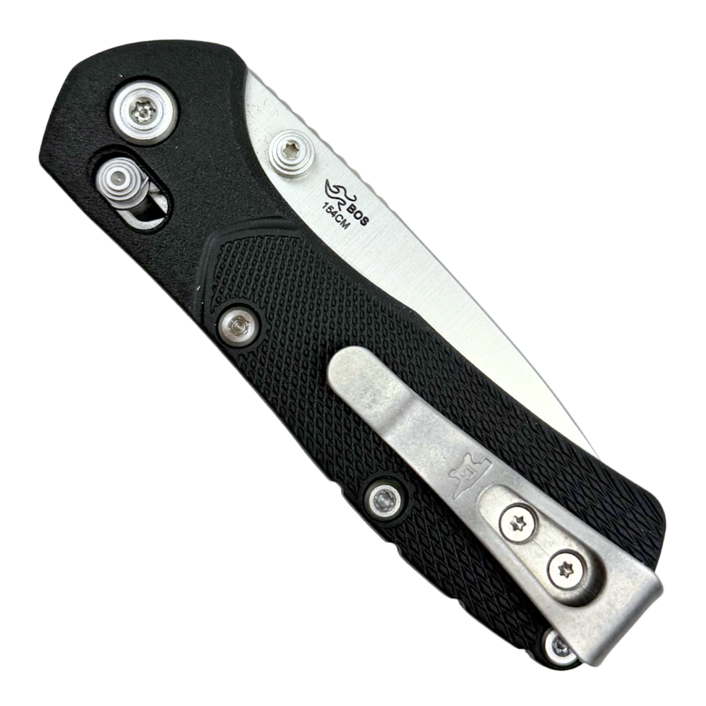 Buck 790 Black GFN Mini Range Pro Crossbar Lock Folding Knife, Satin Drop Point Blade, Clip View