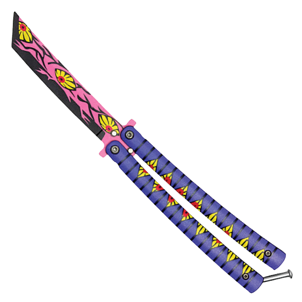 Neon Drift Butterfly Knife, Black and Pink Tanto Blade