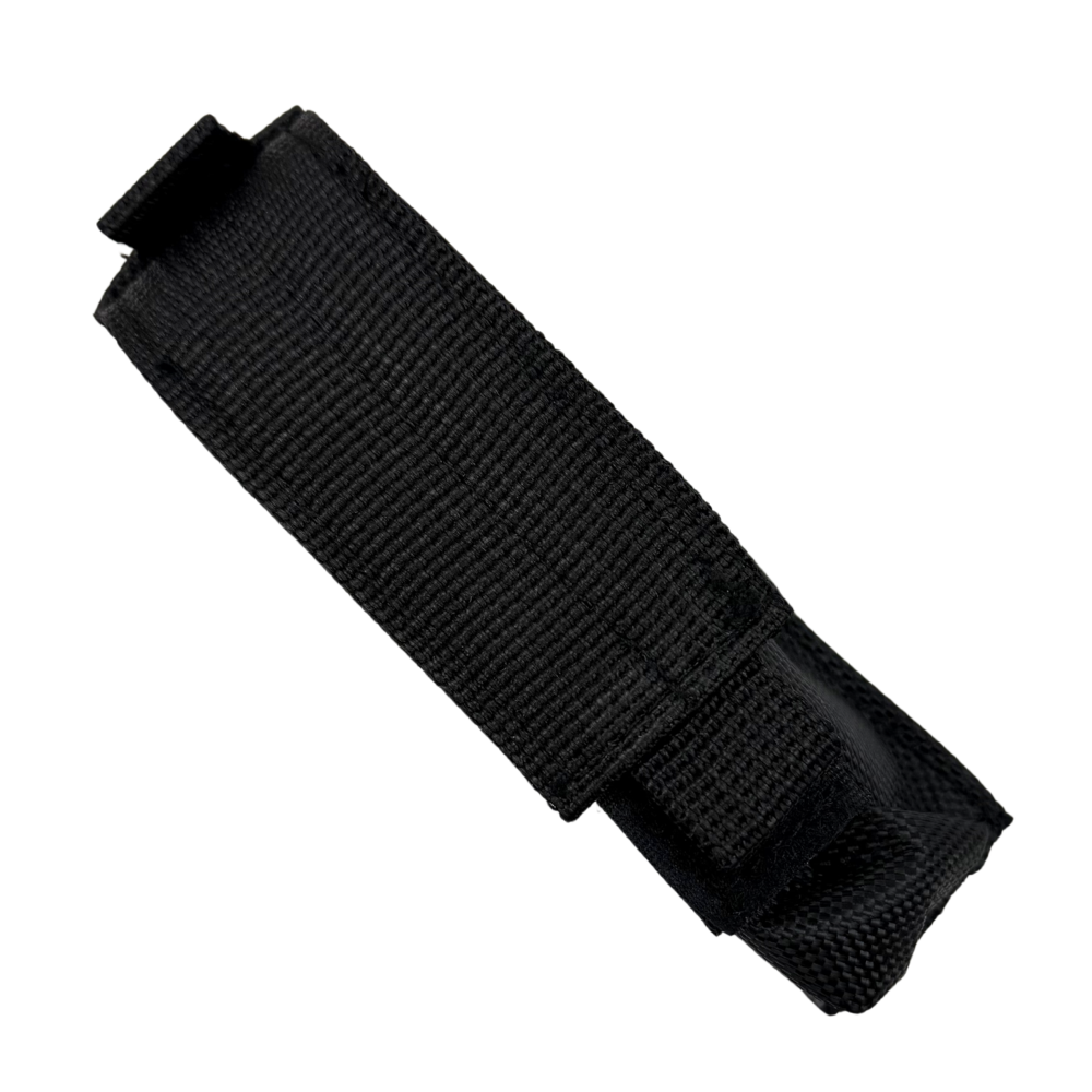 Full Size Patriot Surge Elite Gladiator OTF Knife, Black Reverse Tanto Blade, Sheath View