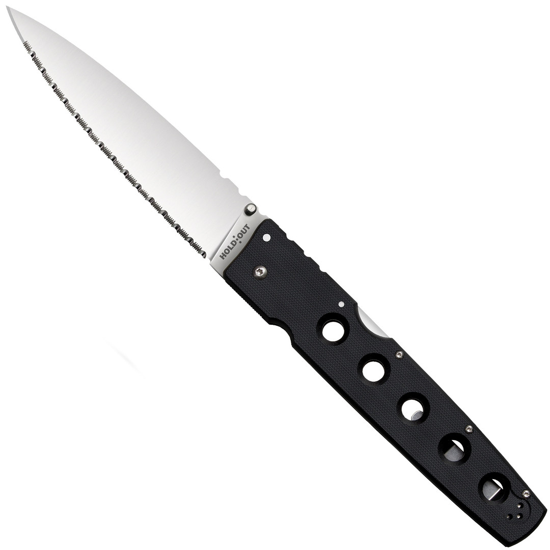 Cold Steel Hold Out 6" Folder Knife, Satin Serrated Edge