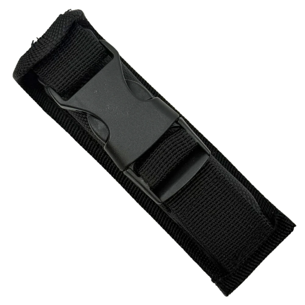 Arachnid Ambush Compact Commando Stubby OTF Auto Knife, Black and Satin Dagger Blade, Sheath View