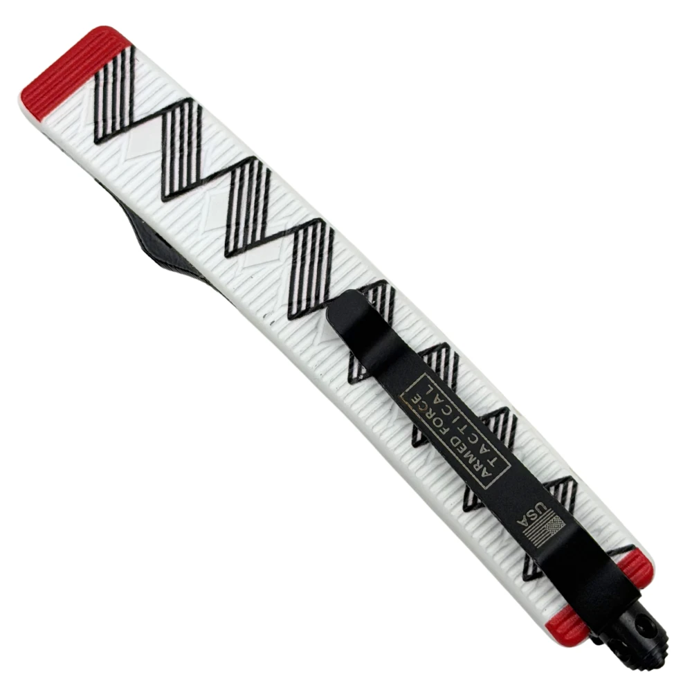 Katana Flame OTF Knife, Drop Point Blade, Clip View